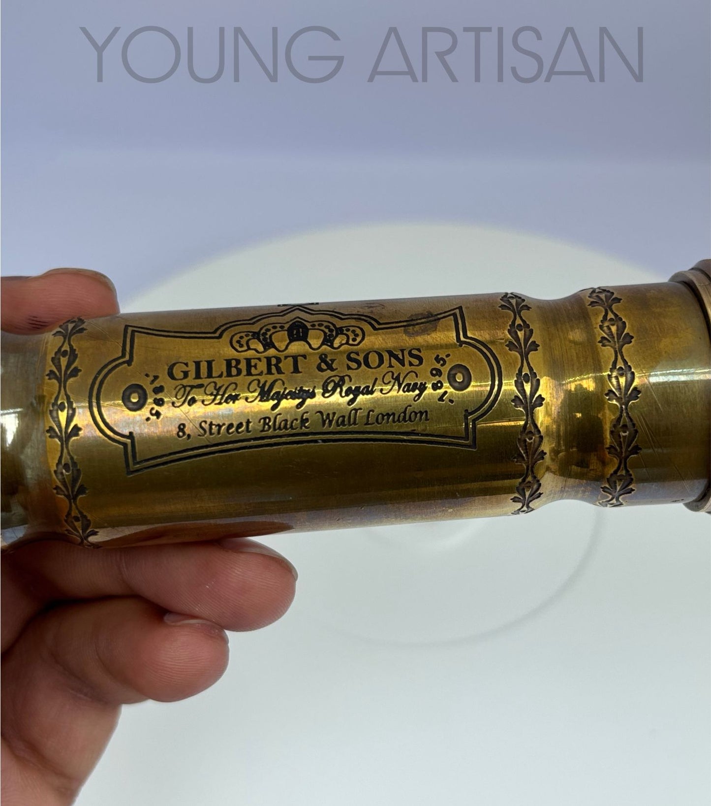 6" Brass Kaleidoscope | Antique Brown Finish | Handmade Vintage Optical Toy