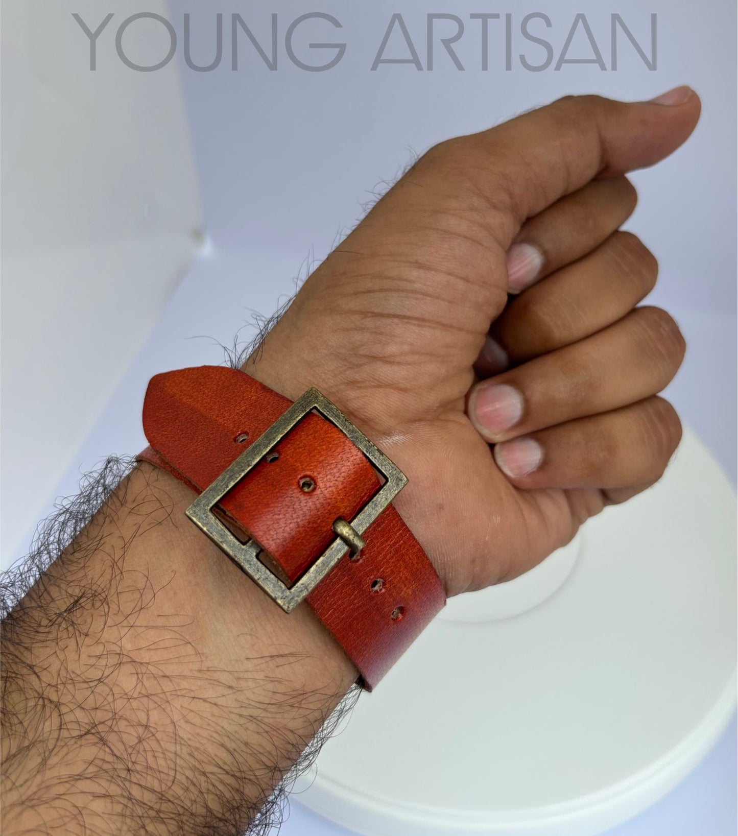 Brass Sundial Compass Watch | 2" Handmade Wrist Compass with Leather Strap