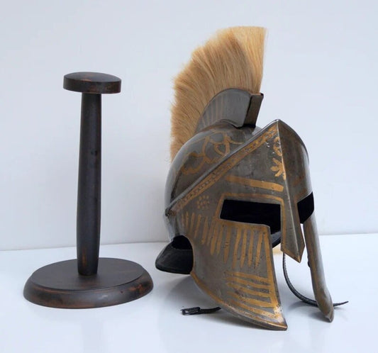 Great King Leonidas Spartan 300 Movie Gold Helmet