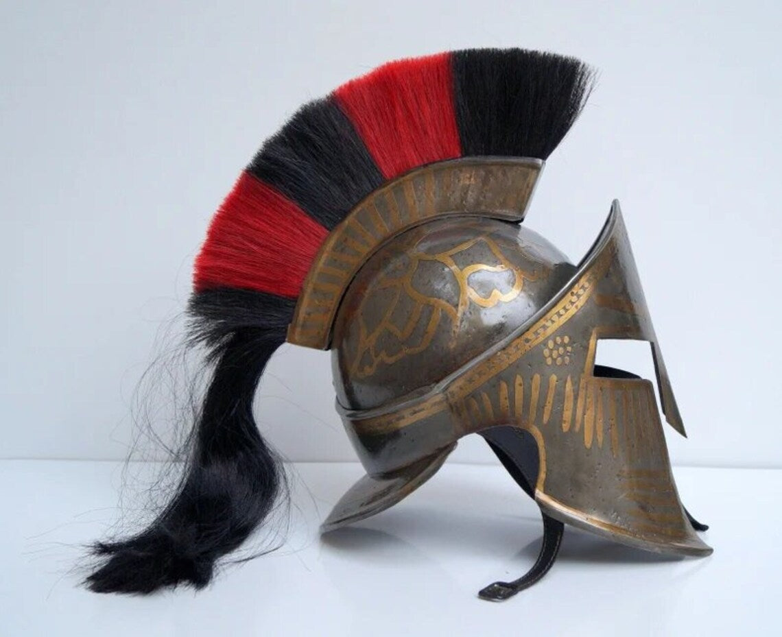 Great King Leonidas Spartan 300 Movie Gold Helmet