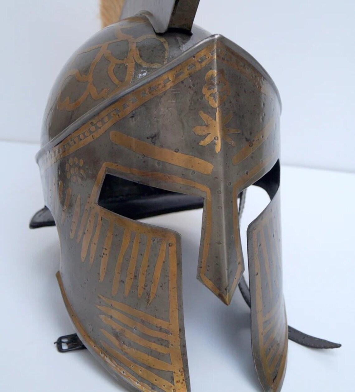 Great King Leonidas Spartan 300 Movie Gold Helmet