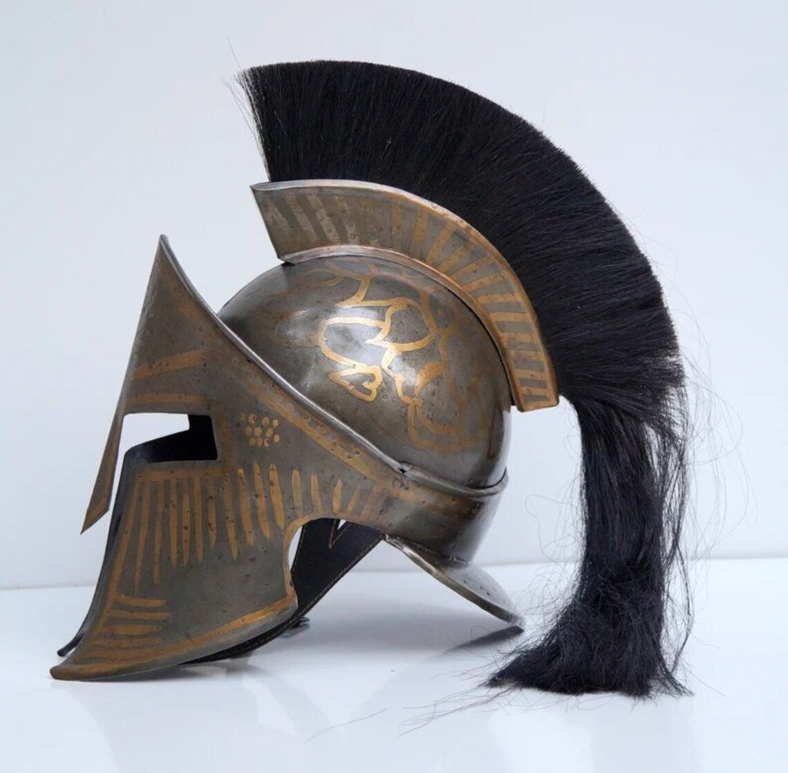 Great King Leonidas Spartan 300 Movie Gold Helmet