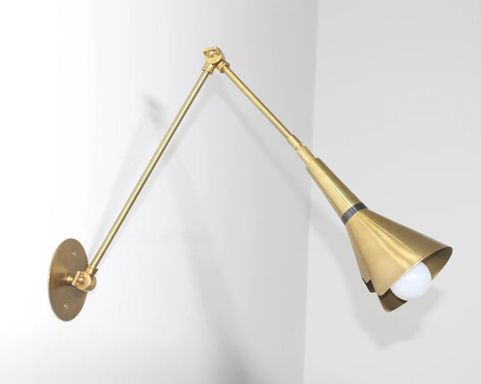 Handcrafted Brass Sconce Light – Vintage Italian Mid-Century Wall Lamp