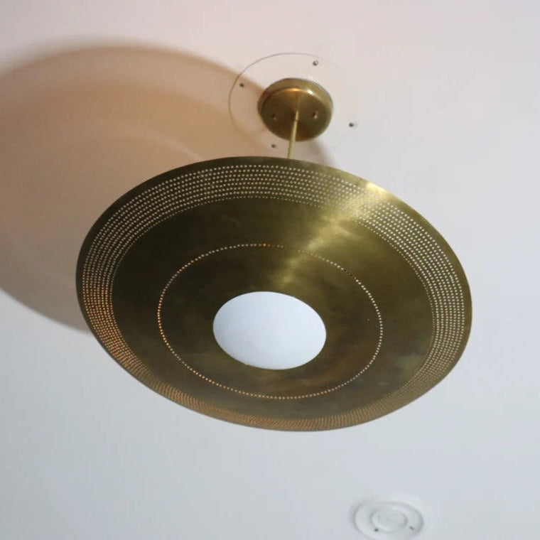 Mid-Century Brass Flush Mount Ceiling Light – Sputnik Chandelier (24"x24"x18")