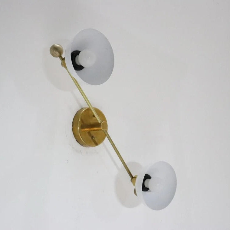 2-in-1 Brass Wall Lamp & Chandelier – Mid-Century Ceiling Light for Home Décor