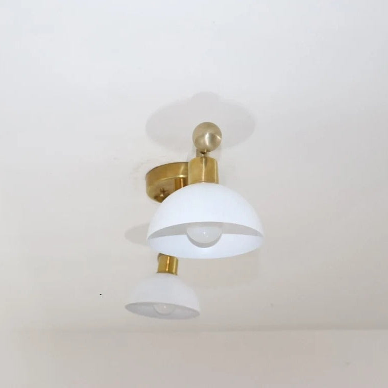 2-in-1 Brass Wall Lamp & Chandelier – Mid-Century Ceiling Light for Home Décor