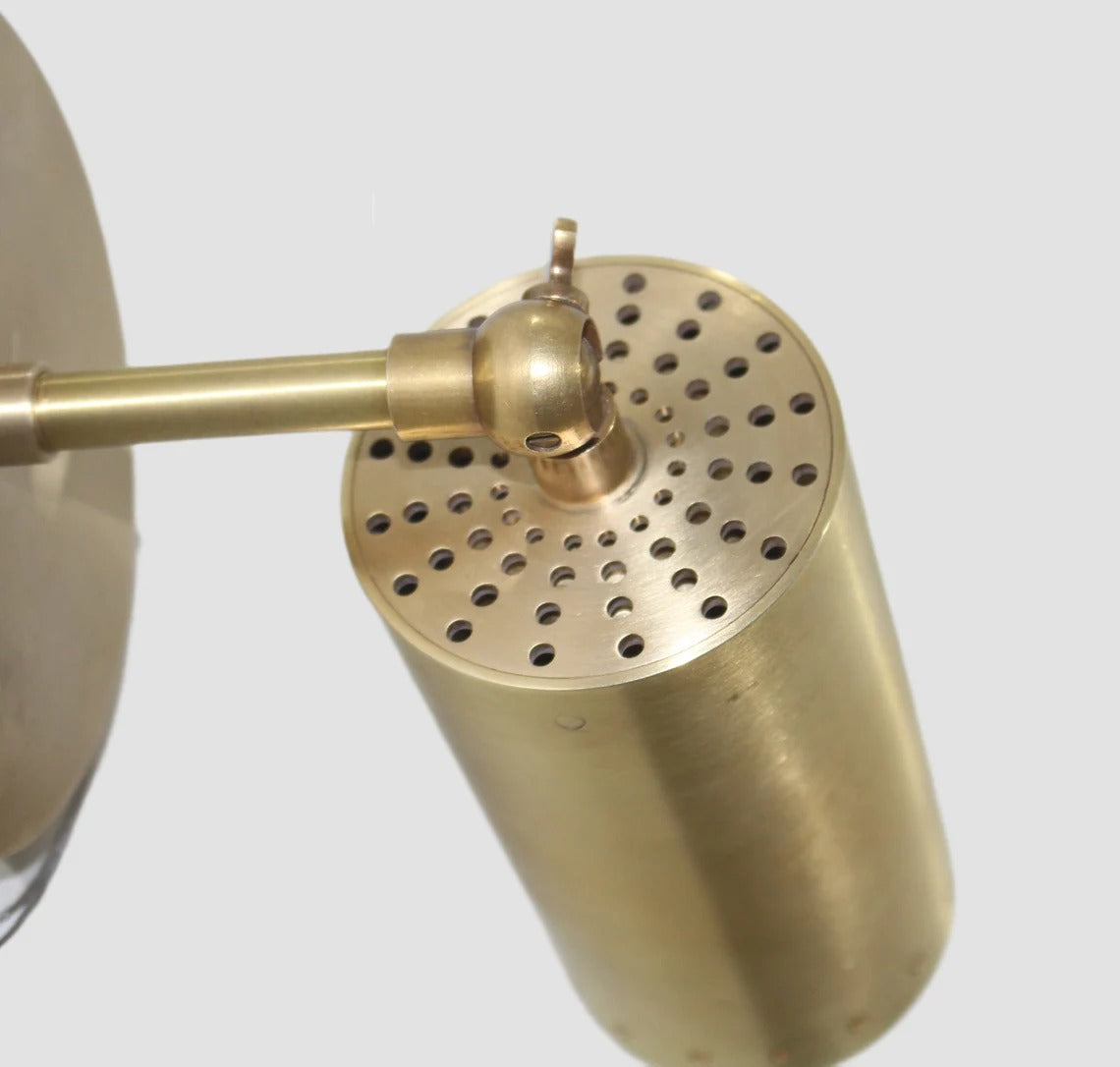 Mid-Century Brass Wall Sconce – Adjustable Italian Stilnovo Style (5"x8.5"x5")