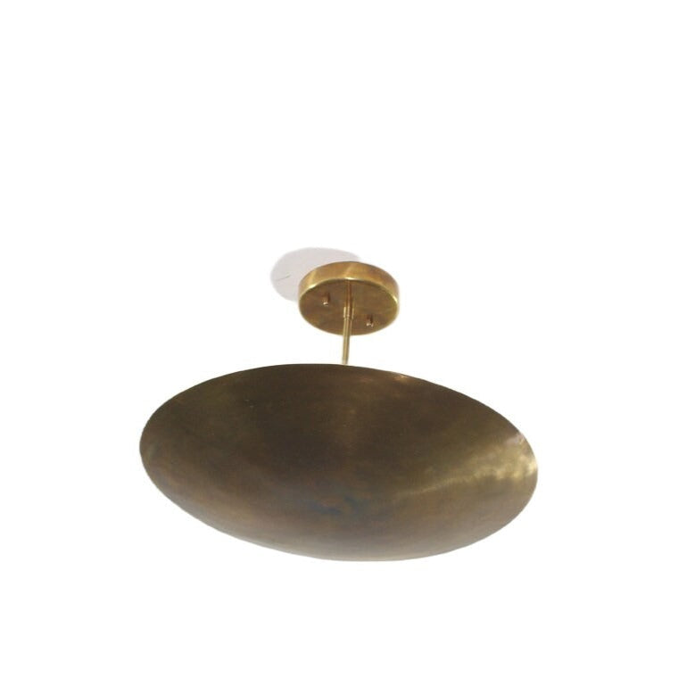 Vintage Brass Flush Mount Light – Mid-Century Sputnik Chandelier (24"x24"x15")