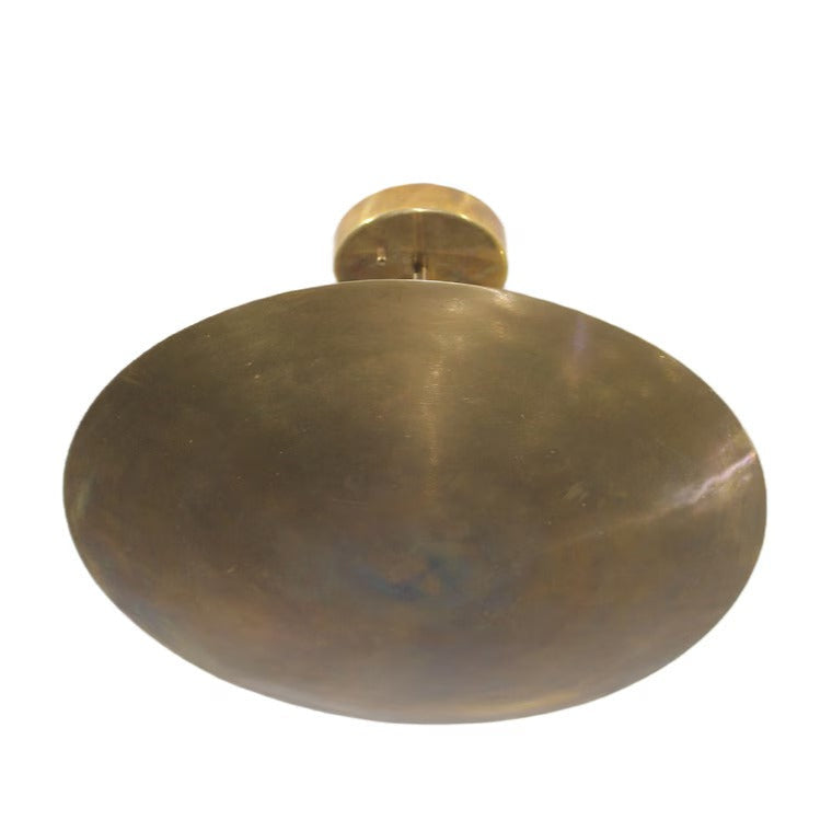 Vintage Brass Flush Mount Light – Mid-Century Sputnik Chandelier (24"x24"x15")