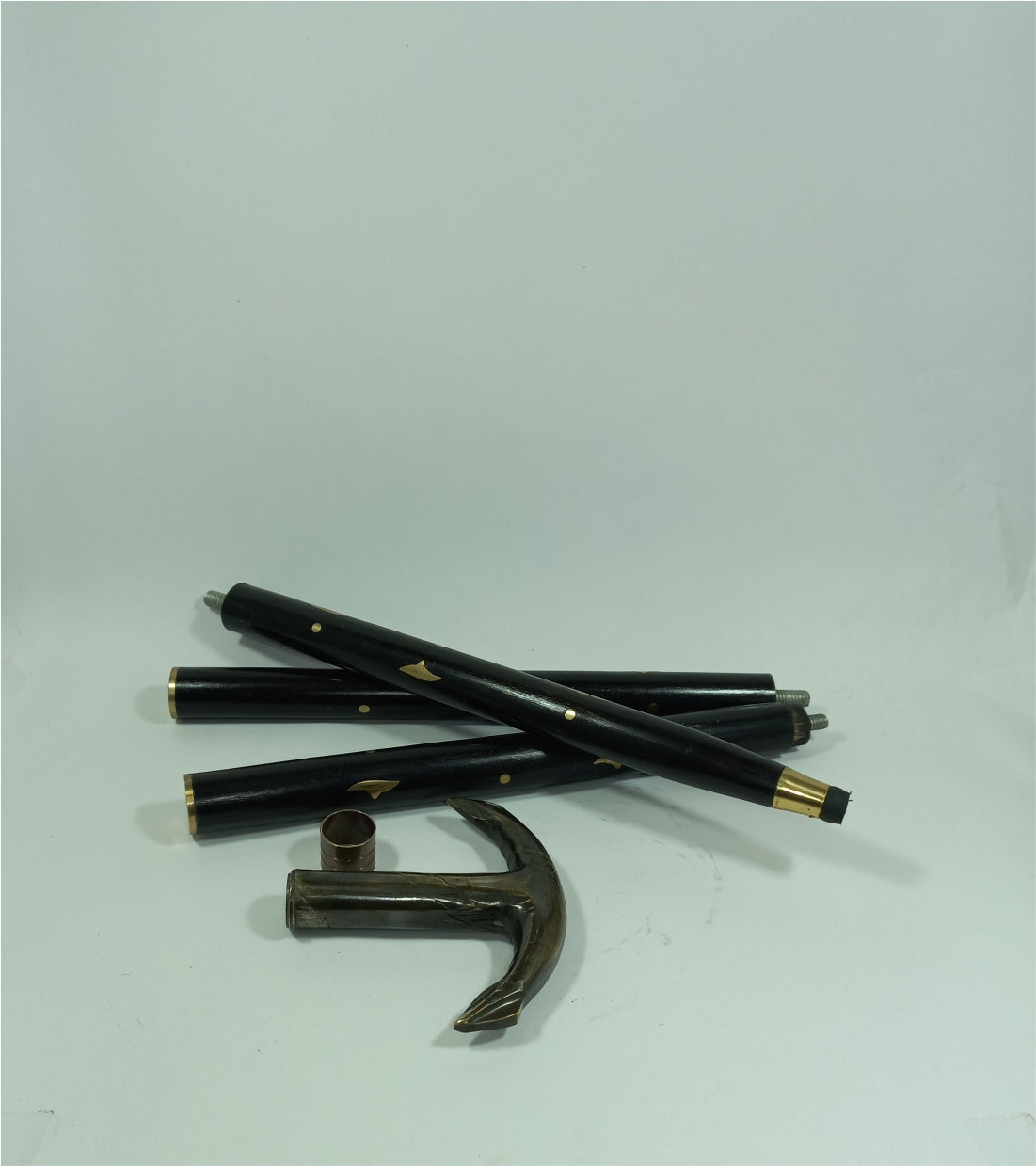 Foldable Walking Stick Brass Anchor Handle 36"