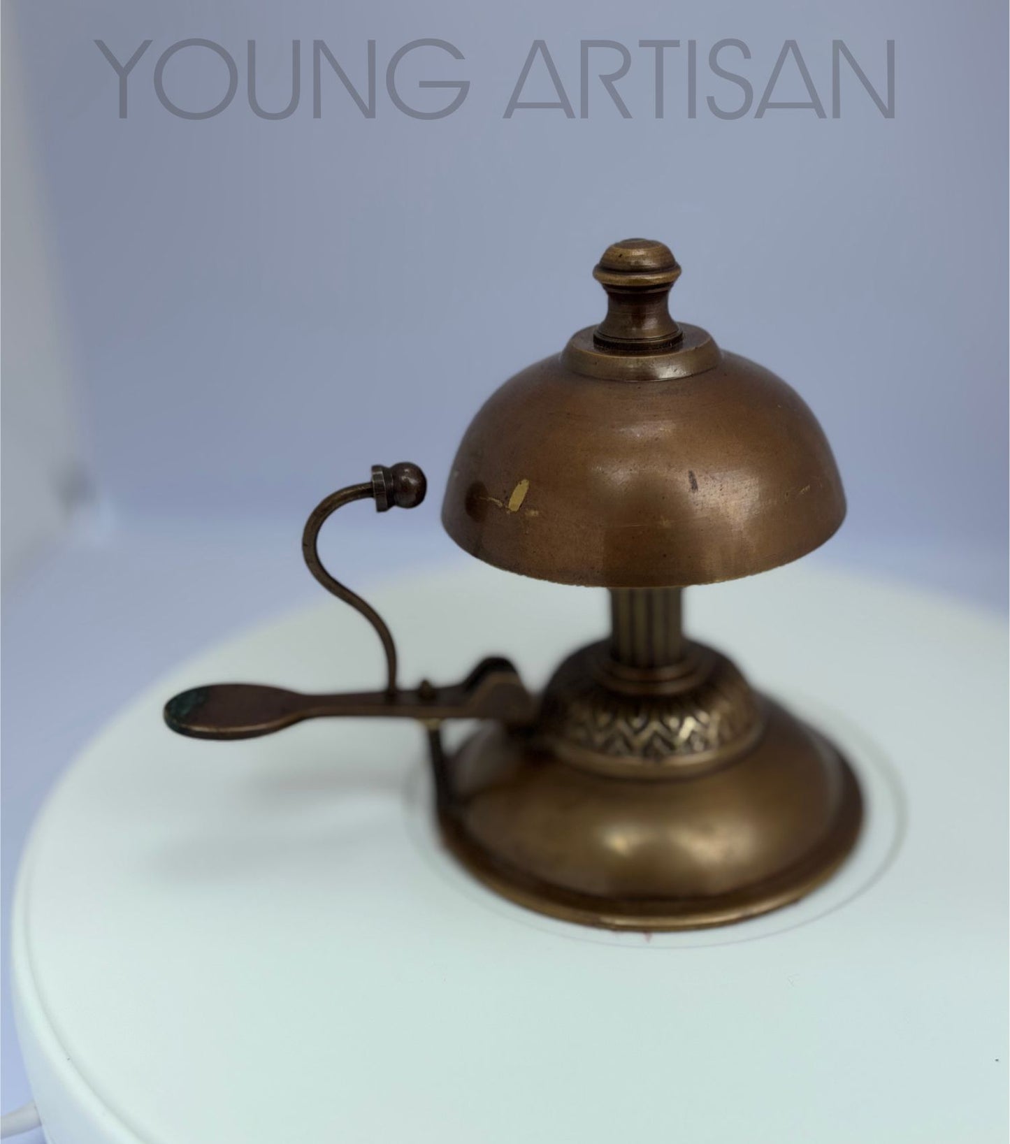 Antique Brass Desk Calling Bell 5" | Vintage Hotel Reception Bell | Office Service Bell | Handmade Collectible Counter Bell
