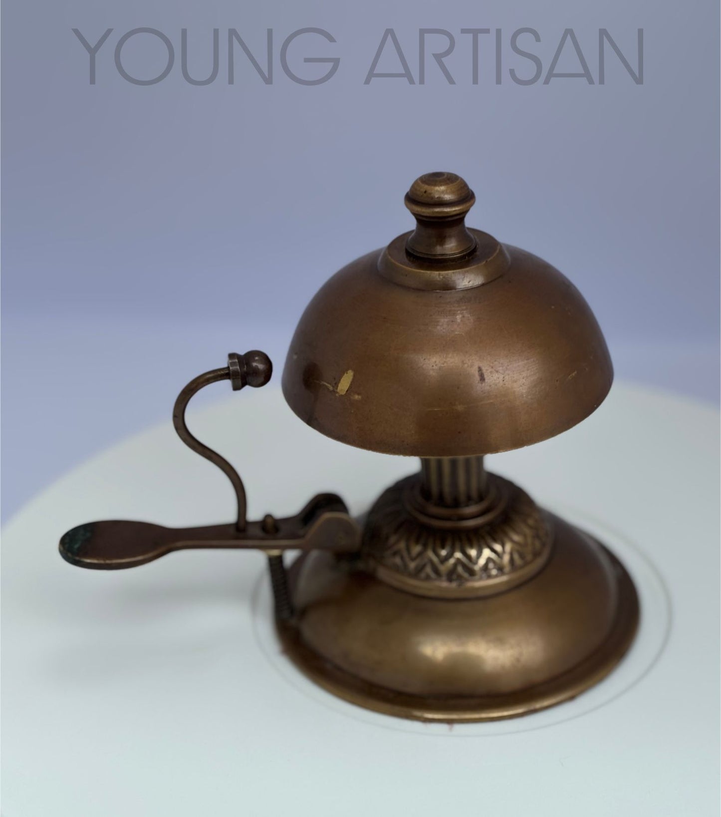 Antique Brass Desk Calling Bell 5" | Vintage Hotel Reception Bell | Office Service Bell | Handmade Collectible Counter Bell
