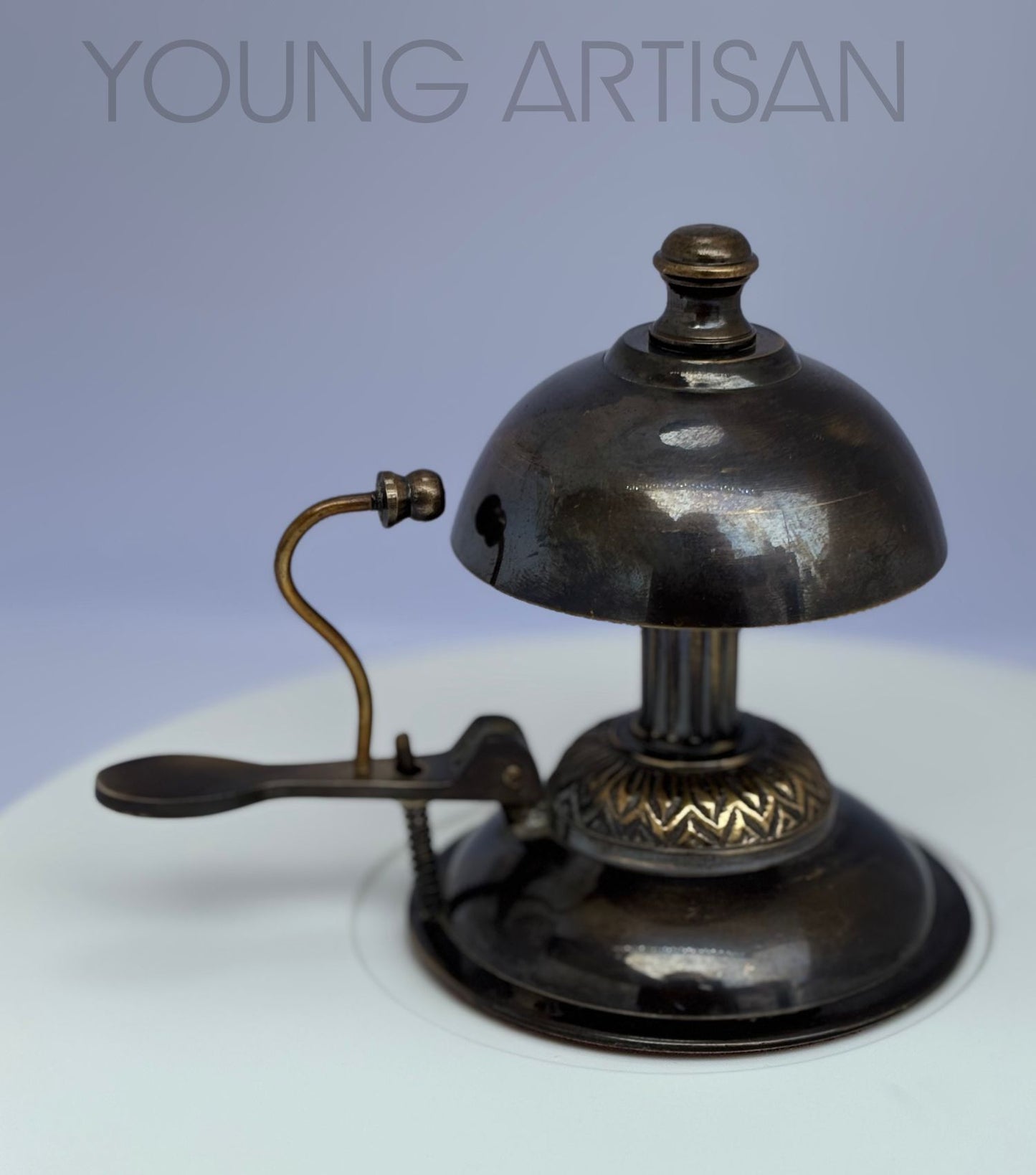 Antique Brass Desk Calling Bell 5" | Vintage Hotel Reception Bell | Office Service Bell | Handmade Collectible Counter Bell