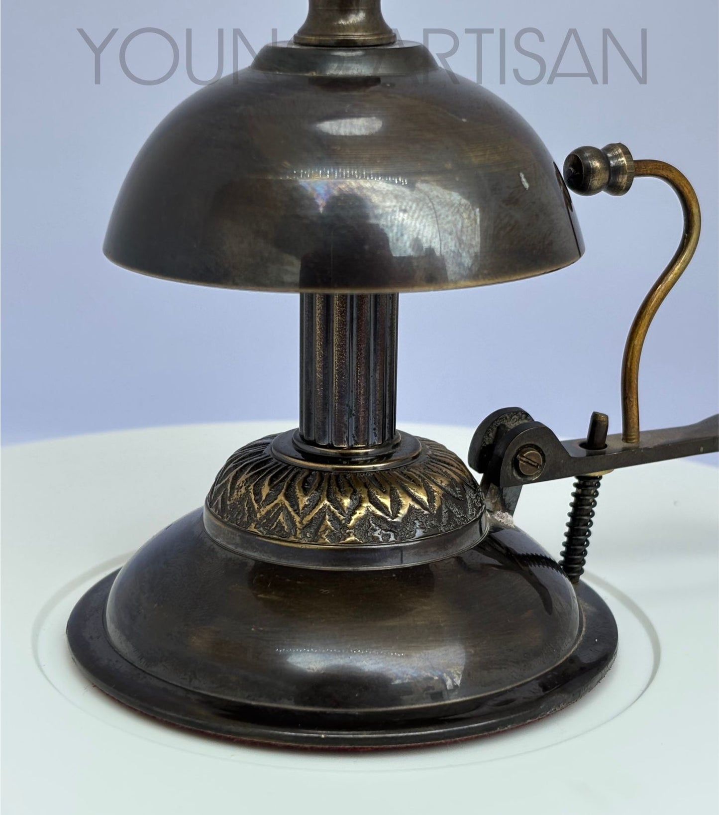 Antique Brass Desk Calling Bell 5" | Vintage Hotel Reception Bell | Office Service Bell | Handmade Collectible Counter Bell
