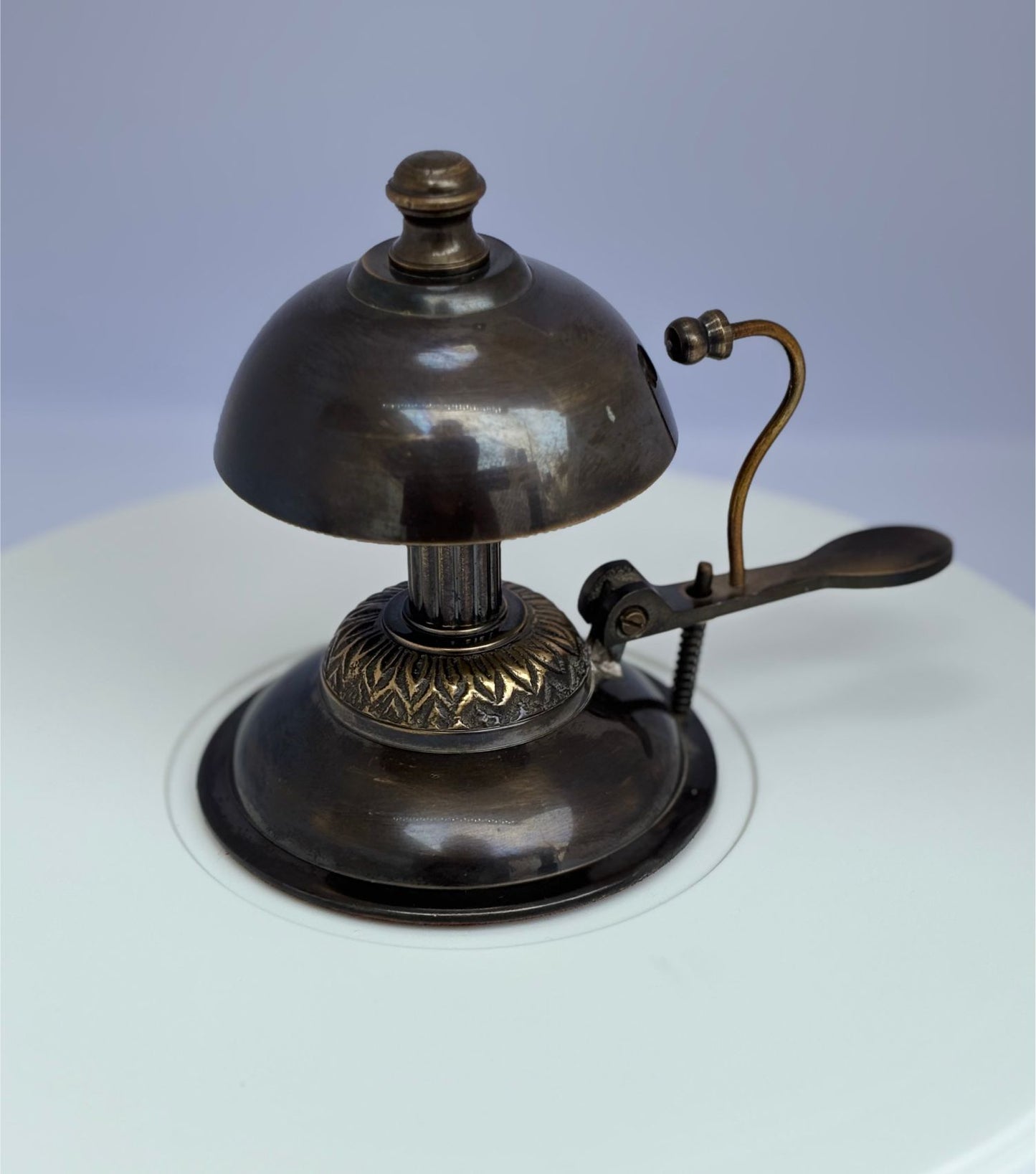 Antique Brass Desk Calling Bell 5" | Vintage Hotel Reception Bell | Office Service Bell | Handmade Collectible Counter Bell