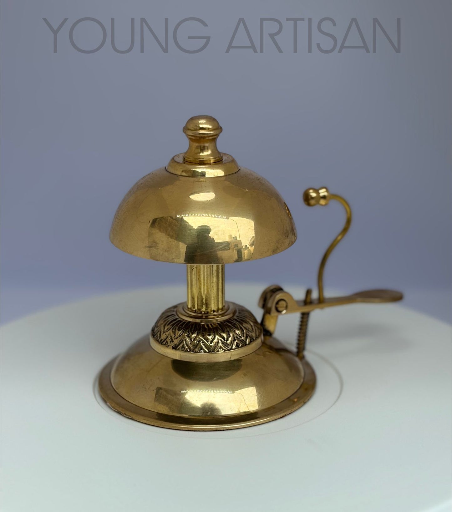 Antique Brass Desk Calling Bell 5" | Vintage Hotel Reception Bell | Office Service Bell | Handmade Collectible Counter Bell