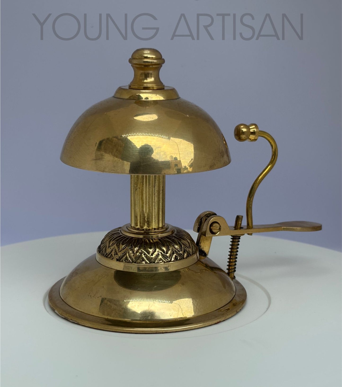 Antique Brass Desk Calling Bell 5" | Vintage Hotel Reception Bell | Office Service Bell | Handmade Collectible Counter Bell