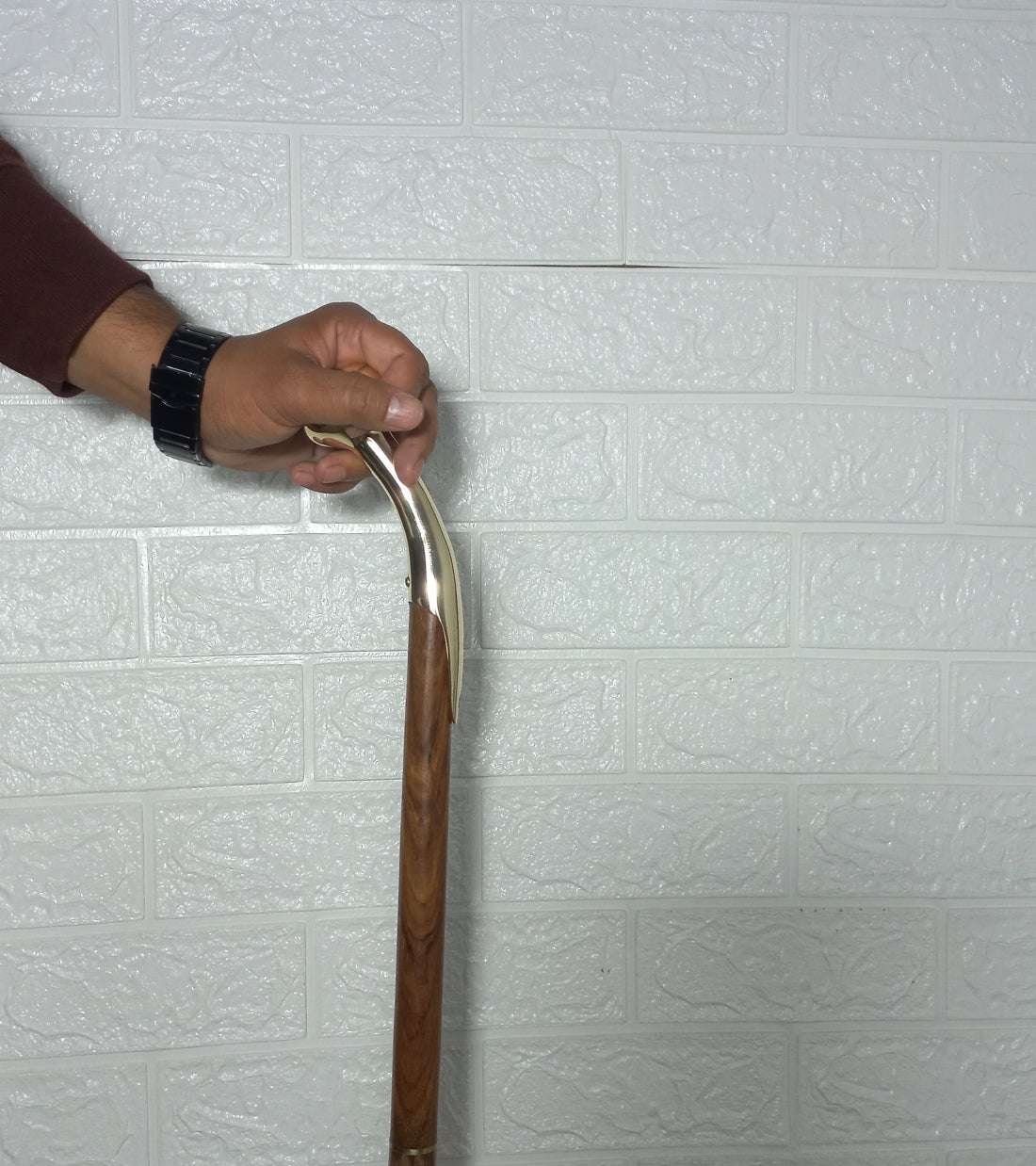 Walking Stick Brass Vintage Derby Handle 36"