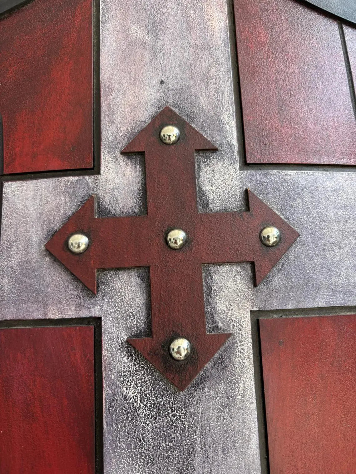 Medieval Handmade Wooden Templar Shield – Heater Cross Shield 24"