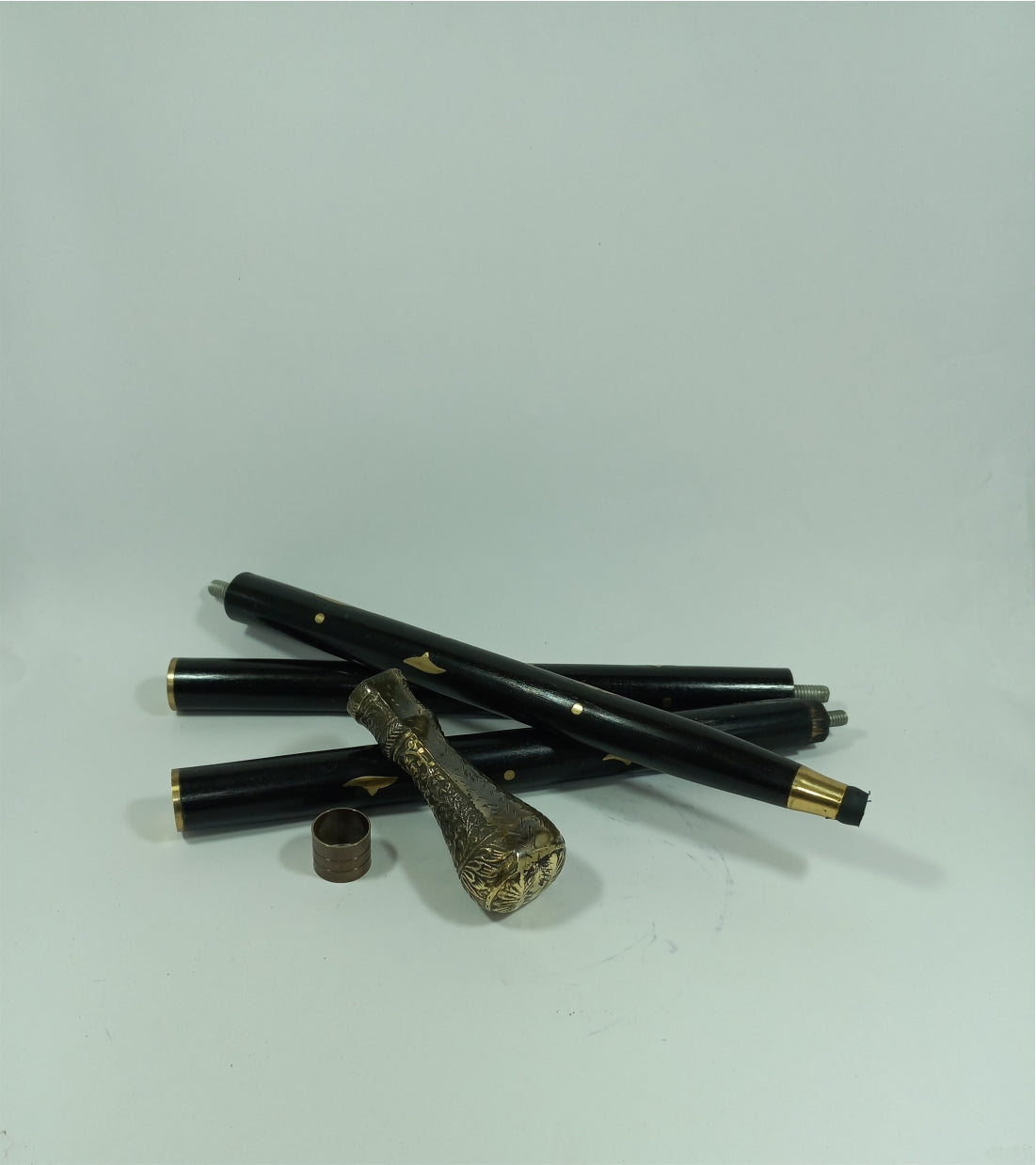 Foldable Walking Stick Brass Antique Knob Handle