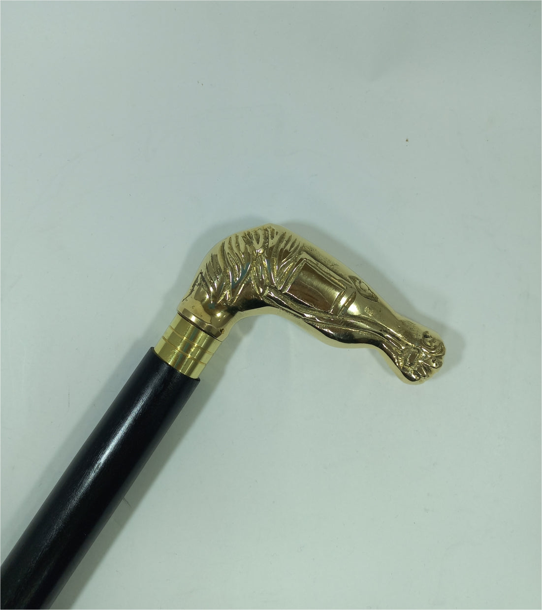 Walking Stick Brass Horse H2 Handle 36"