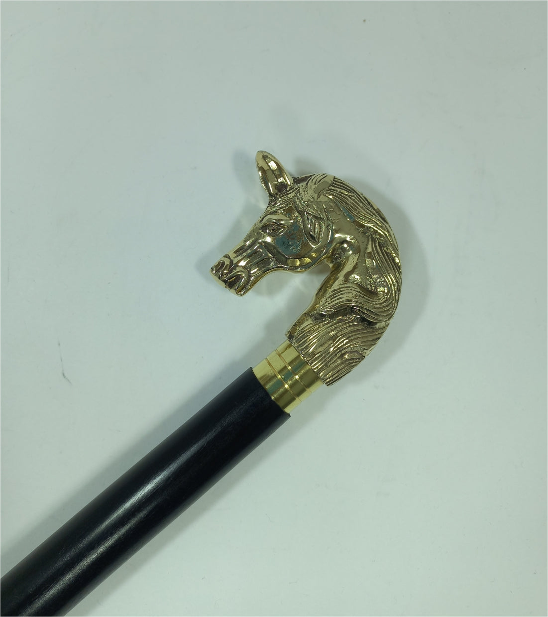 Walking Stick Brass Horse H1 Handle 36"