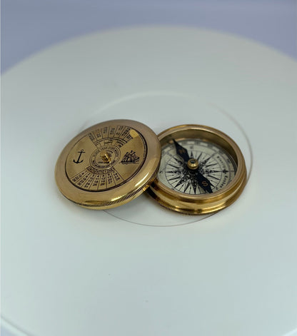 2" Brass Poem Compass with 100-Year Calendar
