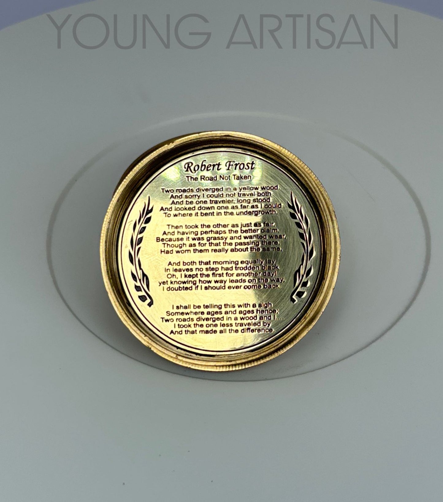 2" Brass Poem Compass with 100-Year Calendar