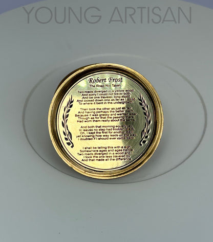 2" Brass Poem Compass with 100-Year Calendar