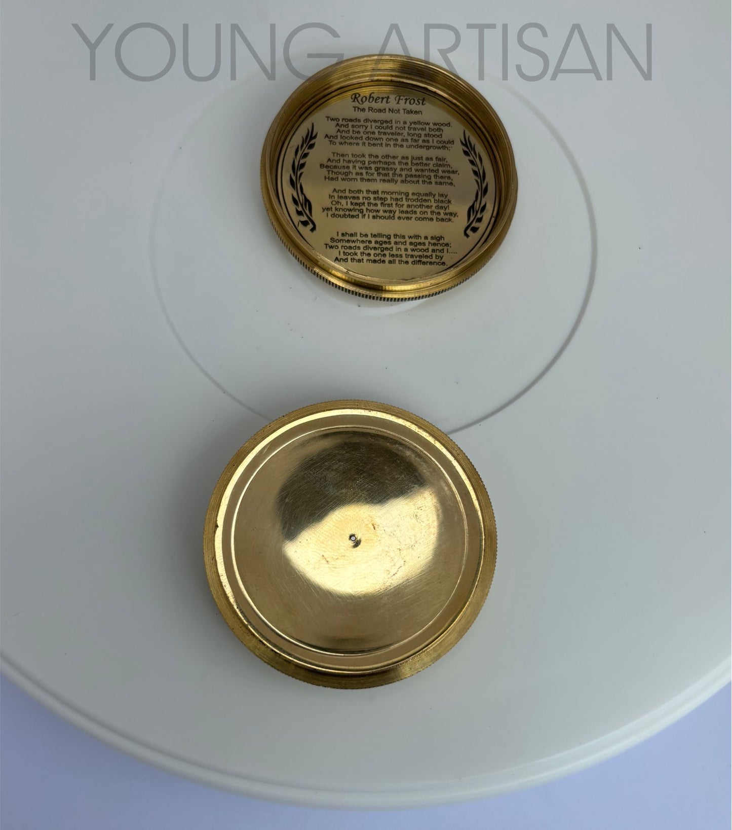 2" Brass Poem Compass with 100-Year Calendar