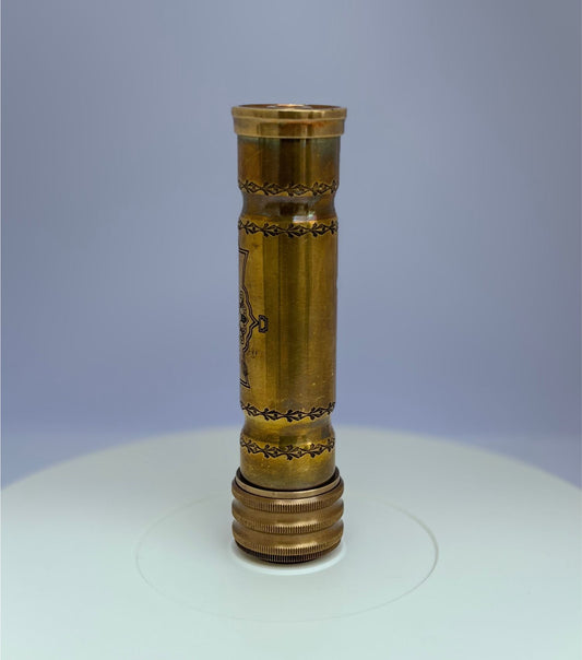 6" Brass Kaleidoscope | Antique Brown Finish | Handmade Vintage Optical Toy