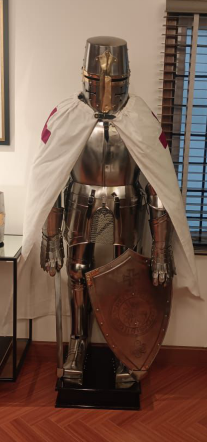 Medieval Full Steel Armour Suit of Templar Knight Wearable Costume