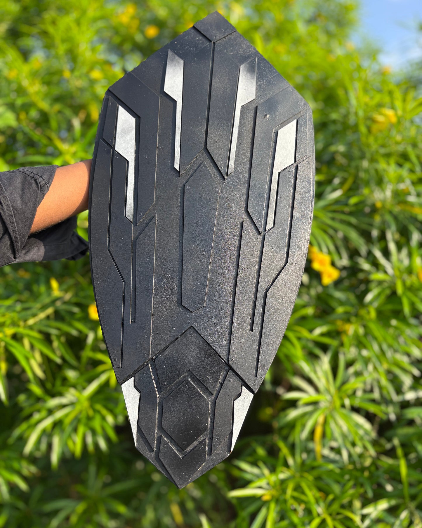 Wakanda Captain America Wooden Shield – 22"x10" Handcrafted Replica with Back Strap