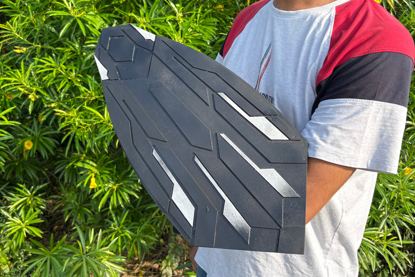 Wakanda Captain America Wooden Shield – 22"x10" Handcrafted Replica with Back Strap