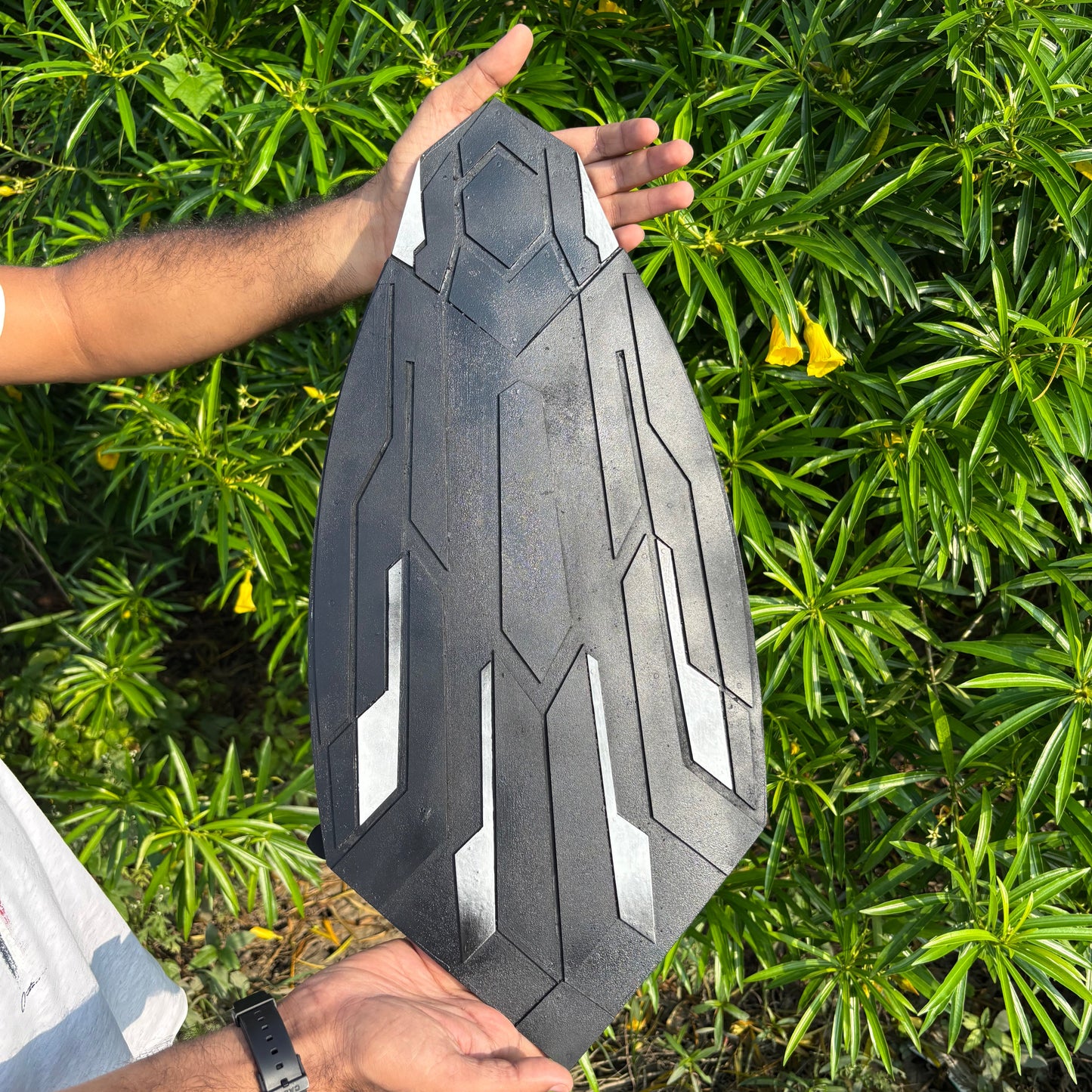 Wakanda Captain America Wooden Shield – 22"x10" Handcrafted Replica with Back Strap