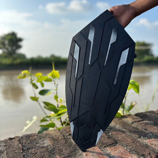 Wakanda Captain America Wooden Shield – 22"x10" Handcrafted Replica with Back Strap