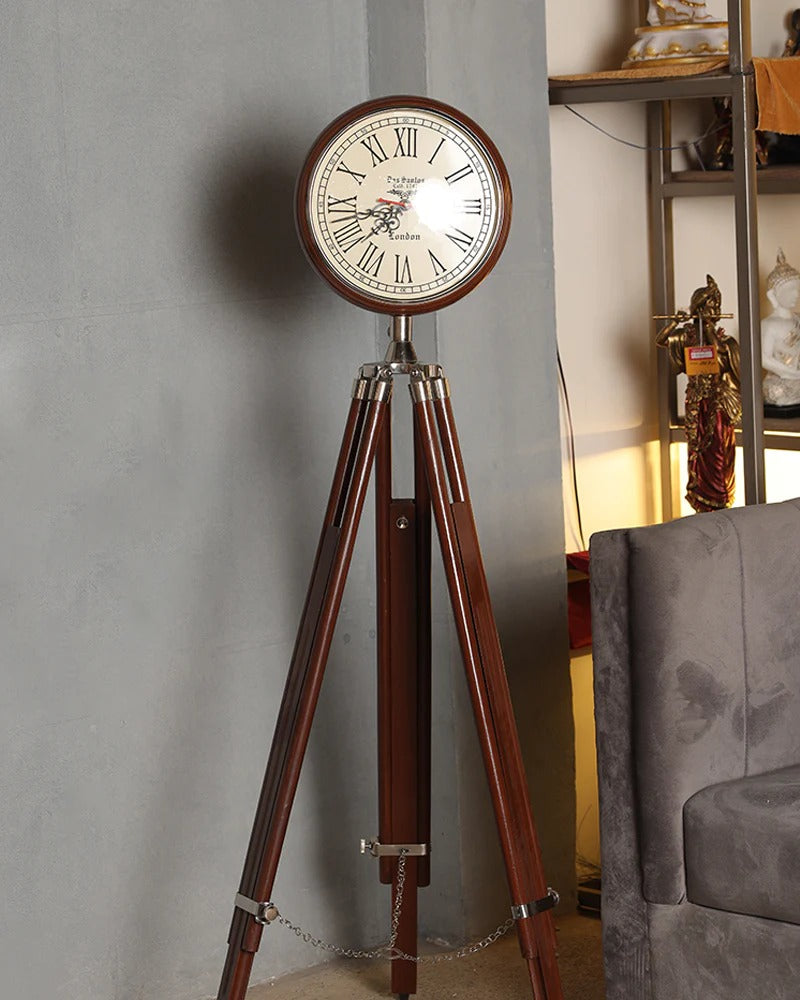 Wooden Tripod Floor Clock 40"