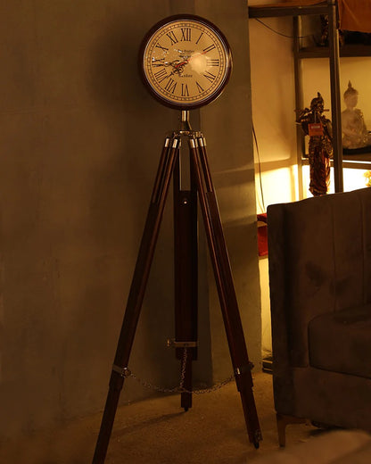 Wooden Tripod Floor Clock 40"