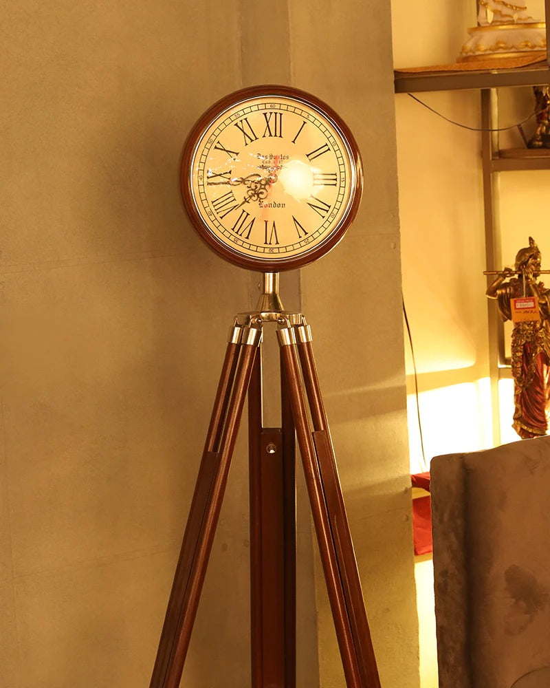 Wooden Tripod Floor Clock 40"