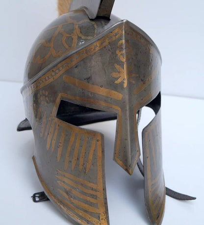 Great King Leonidas Sparta 300 Movie Gold Helmet