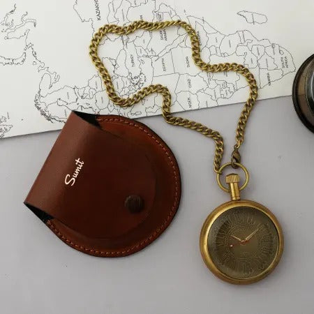 Pocket Watch with Leather Pouch | Victoria London Dial