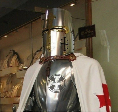 Medieval Full Steel Armour Suit of Templar Knight Wearable Costume