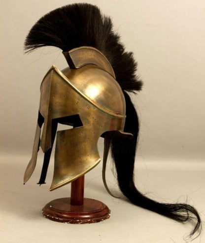 Great King Leonidas Sparta 300 Movie Brass Helmet