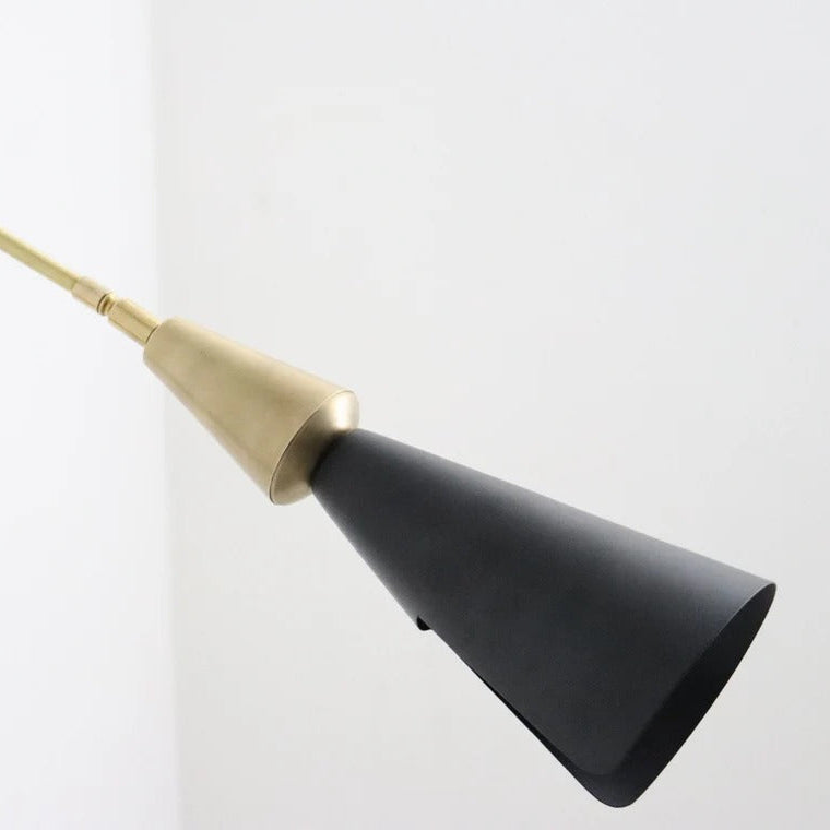 Handcrafted Brass Wall Black Lamp – Slim Mid-Century Light Fixture (5"x19"x12")