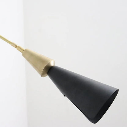Handcrafted Brass Wall Black Lamp – Slim Mid-Century Light Fixture (5"x19"x12")