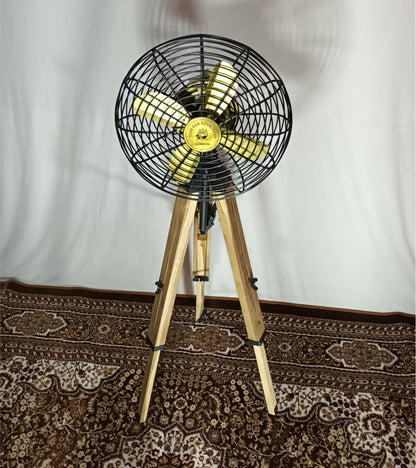 Antique Tripod Black & Gold Electric Fan