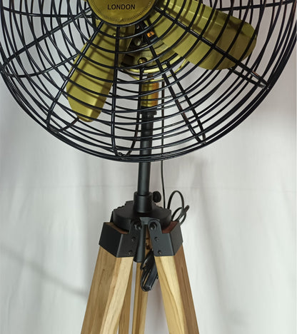 Antique Tripod Black & Gold Electric Fan