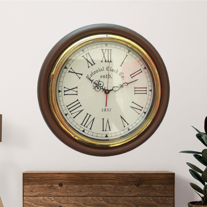 Colonial Wooden Wall Clock