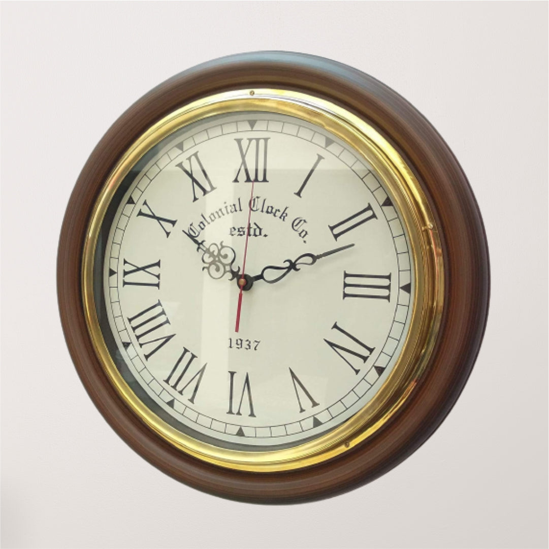 Colonial Wooden Wall Clock