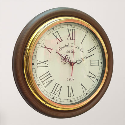 Colonial Wooden Wall Clock